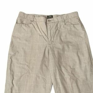 Riders Casual Women Straight Leg Windowpane Pants Sz 16P Beige Plaid